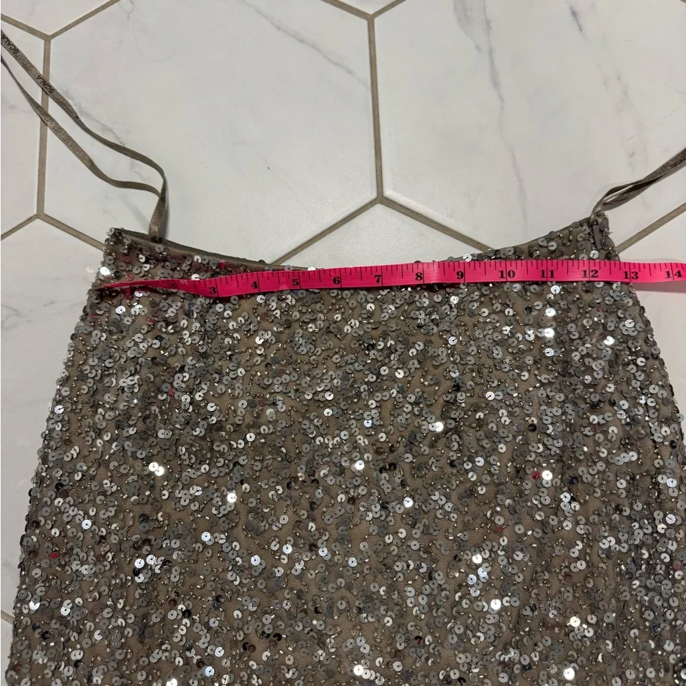 Scala Sequins Skirt Silver/Bronze‎ Size 2